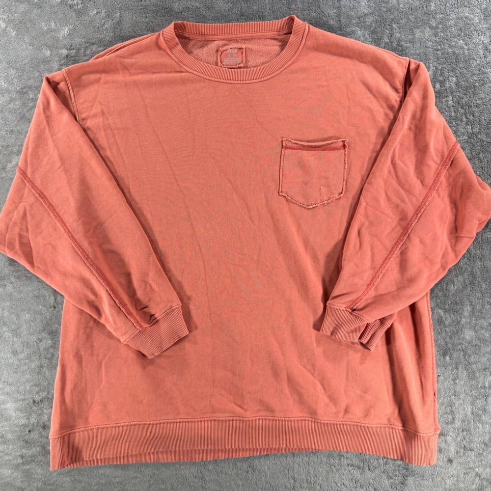 Aerie Oversized Sweatshirt XXL Coral Excellent Pocket French Terry Pullover